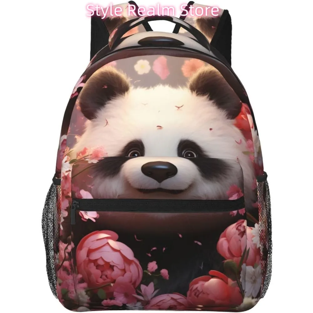 

Funny Pandas Lightweight Laptop Backpack Lightweight Multipurpose Travel Casual Daypack Unisex College Backapcks for Men Women A