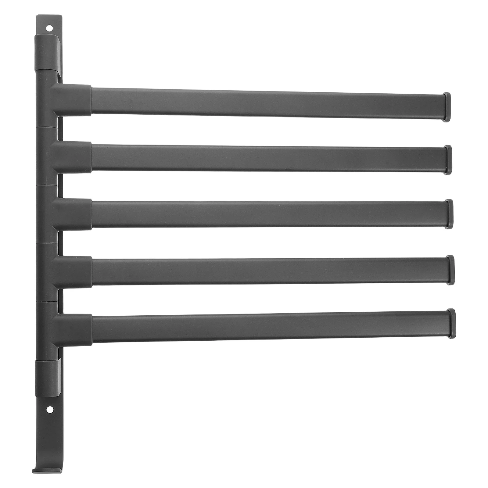 

Bathroom Swivel Towel Rack 5 Adjustable Rods Folding Shelf Wall Mounted Organizer Grey Finish Modern Design Towel Rack