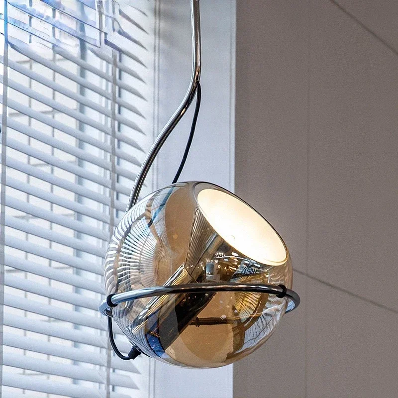 

Modern Glass Pendant Light For Dinning Living Room Iron Light Luxury Creative Home Decor Office Study Bedroom Hanging Lamp E27