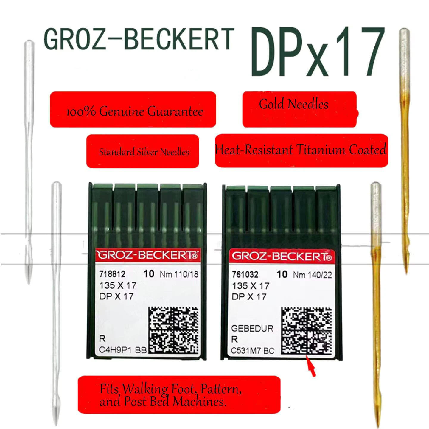 10 Needles DP*17 DPx17 Sewing Needles | German Quality | For Button Sewer, Bartack, and Pattern Machines