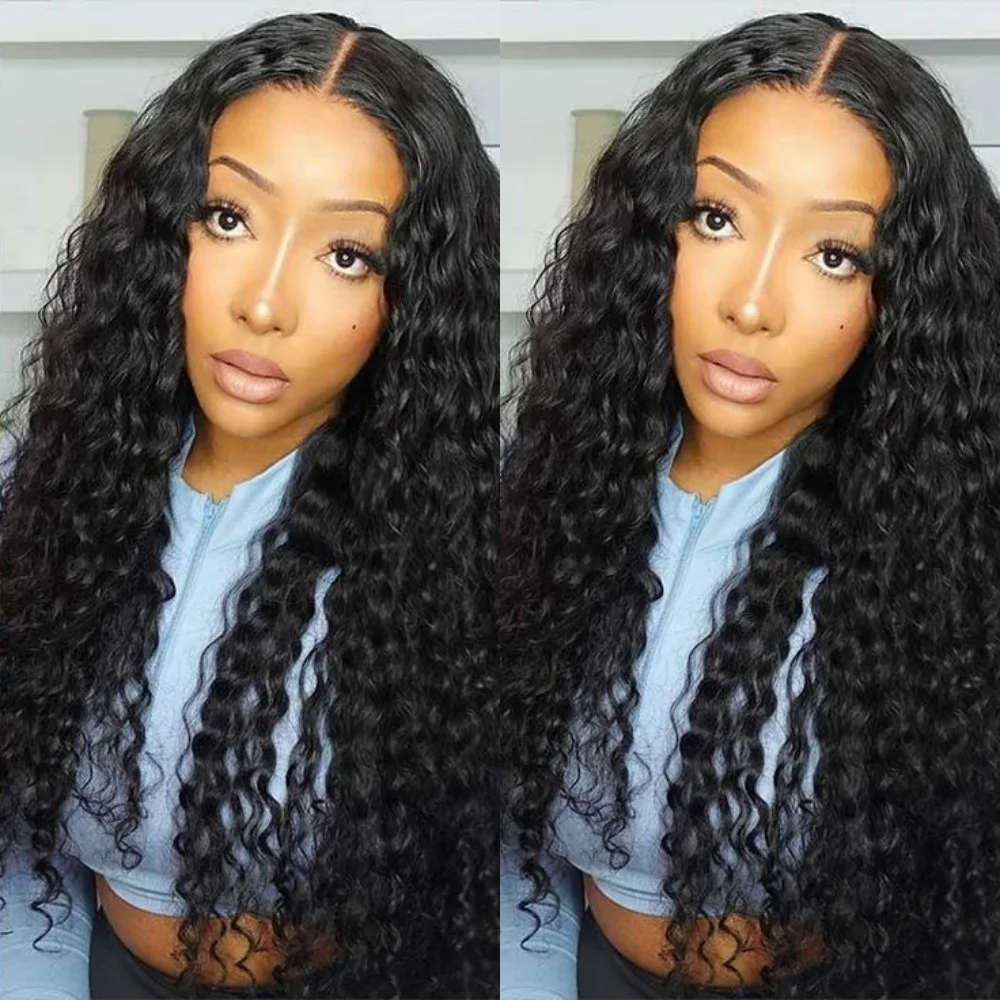 

5x5 Water Wave Transparent Lace Front Wigs Human Hair Pre Plucked Pre Cut 200% With Baby Hair Natural Hairline Wigs For Women
