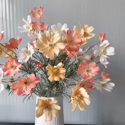 Camomiles seda Artificial flor realista 60cm Margarita flores falsas habitación boda hogar decoraciones de mesa fiesta Diy ramo 1 Uds