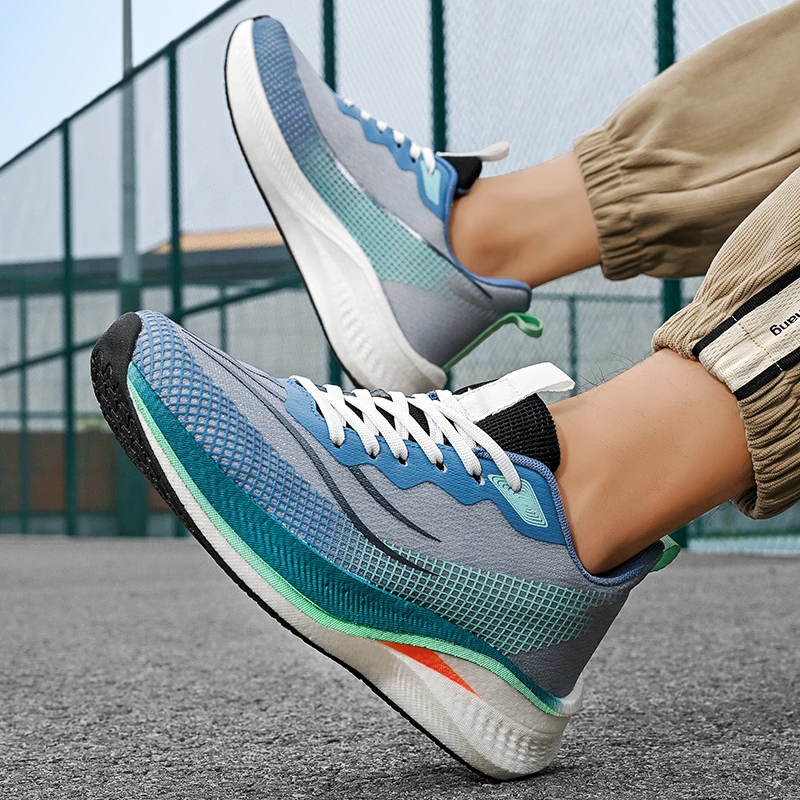 

Couple's Cushioned Racing Breathable Colored Mesh Sports Running Shoes, Best-selling Low-top Large Size Outdoor Shoes