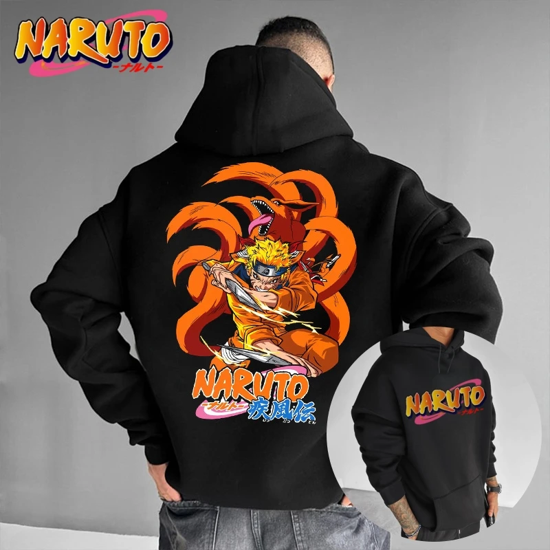 

Bandai Authorized Hot Selling Anime Autumn and Winter New Cotton Hooded Classic Hokage Character Printed Pocket Hooded Sweater