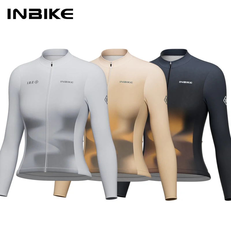 

INBIKE Women's Winter Thermal Cycling Jersey Fleece Long Sleeve Bike Shirt with Pockets Mountain Road Bike MTB Cycling Clothing