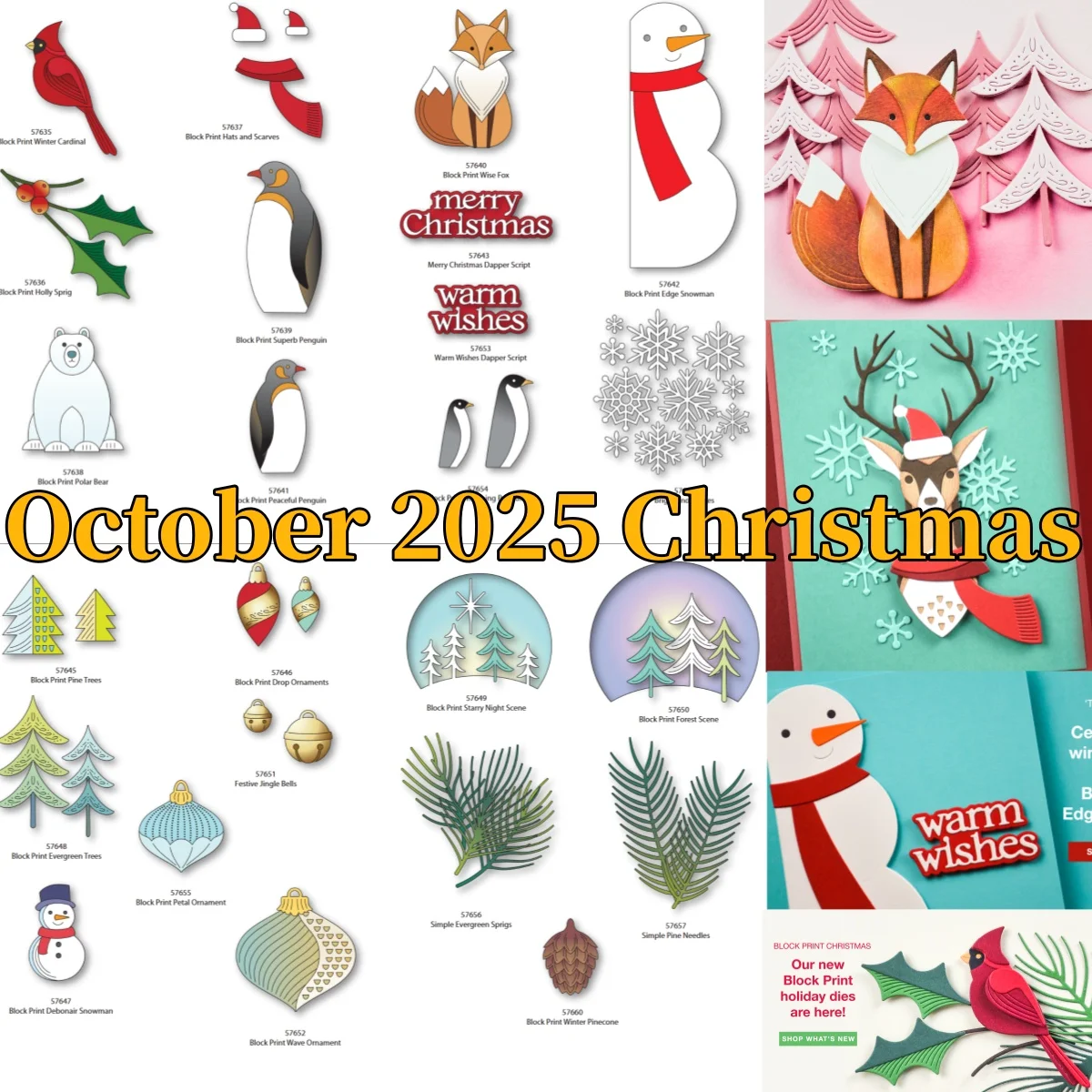 

October 2025 Snowman Elk Fox Tree Penguin Christmas Metal Cutting Dies for DIY Decorating Scrapbook Paper Card Album Craft Die
