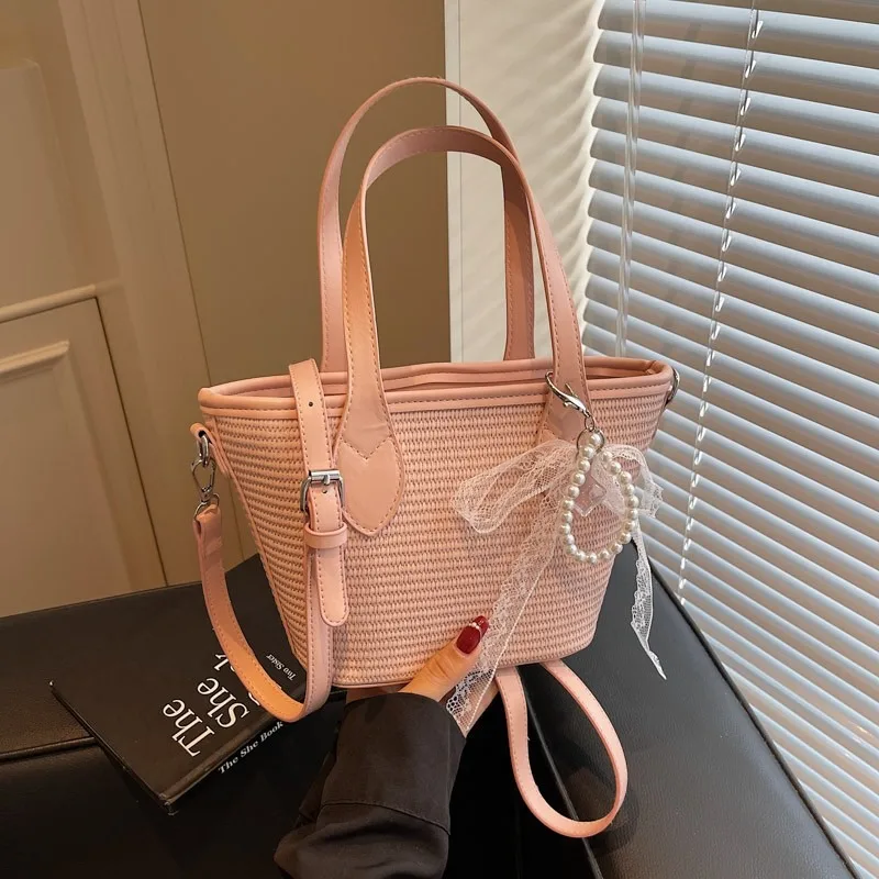 

Fabric Solid Colors Zipper Tote Bags Summer New Sweet Women's Bags on Sale 2025 Brand Macaron Color Fashion Women's Handbags