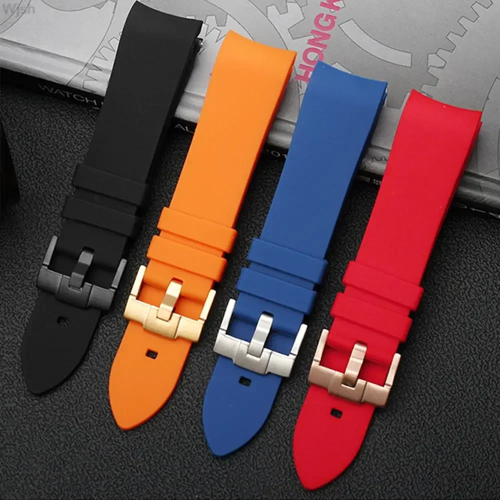 

20mm 22mm Curved End Silicone Watch Strap Waterproof Diving Rubber Wrist Bracelet for Seiko Omega for Each Brand Watches Band