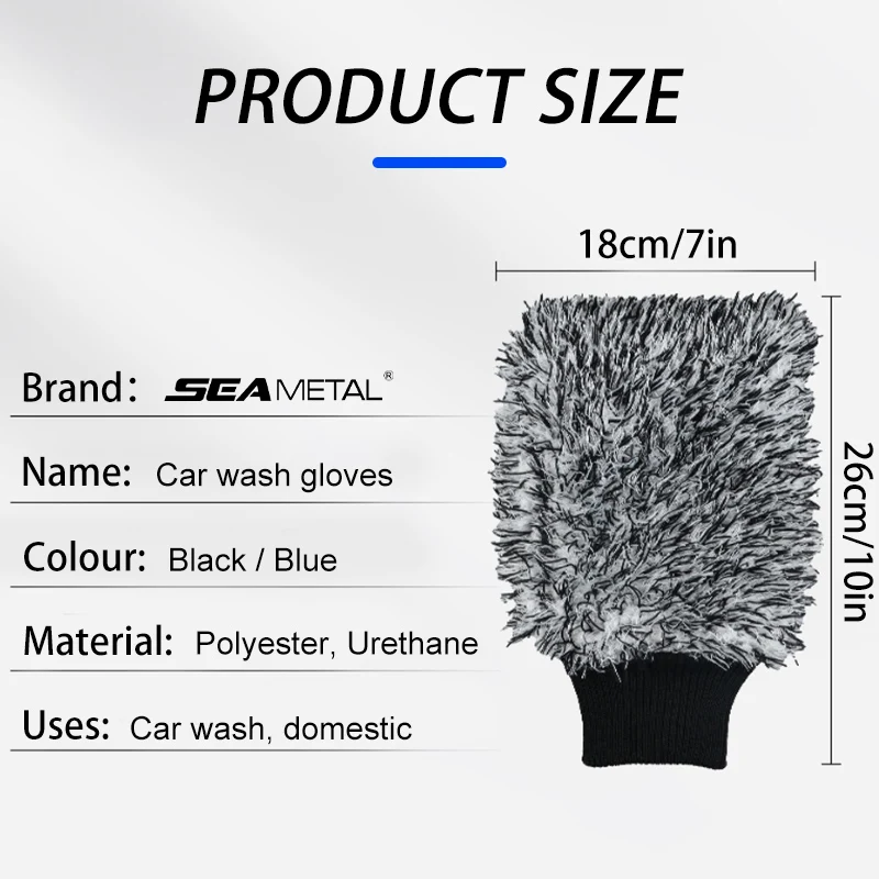 SEAMETAL Car Wash Brush Plush Premium Wheels Brush Non-Slip Handle Easy To Cleaning Rims Spokes Wheel Barrel Cleaning Mitt