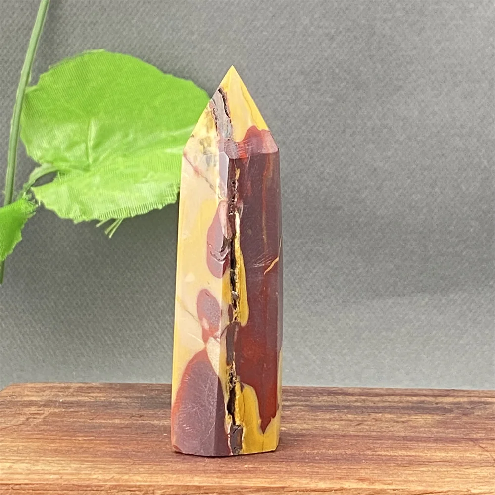 Natural Egg Yolk Crystal Tower Mookaite Dot Crystal Wand Witchcraft Sacrifice Home Decor Holiday Gift