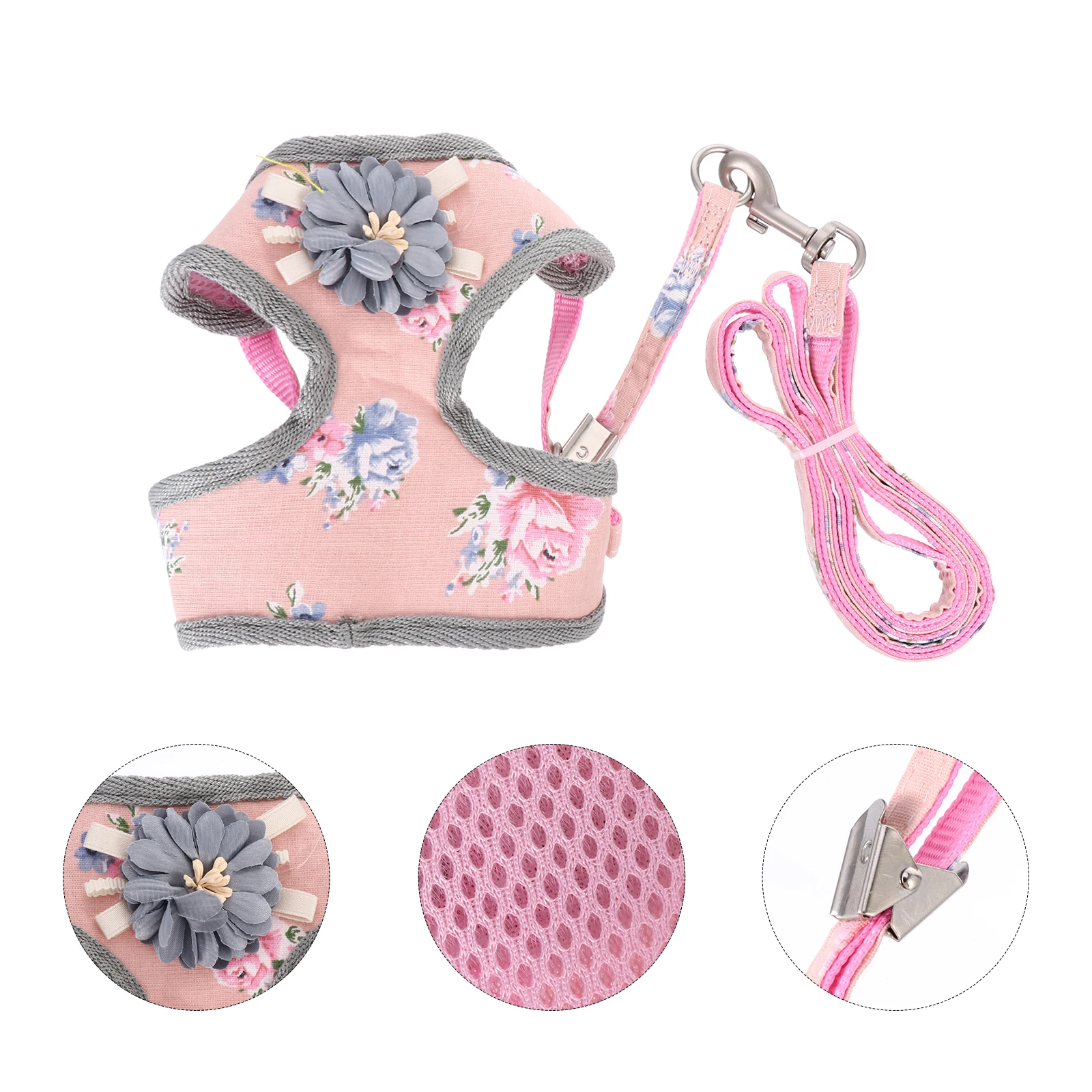 

Dog Harness Puppy Adjustable Floral Cotton Soft Comfortable Dog Leash Walking Vest Pet Harness Small Medium Dogs