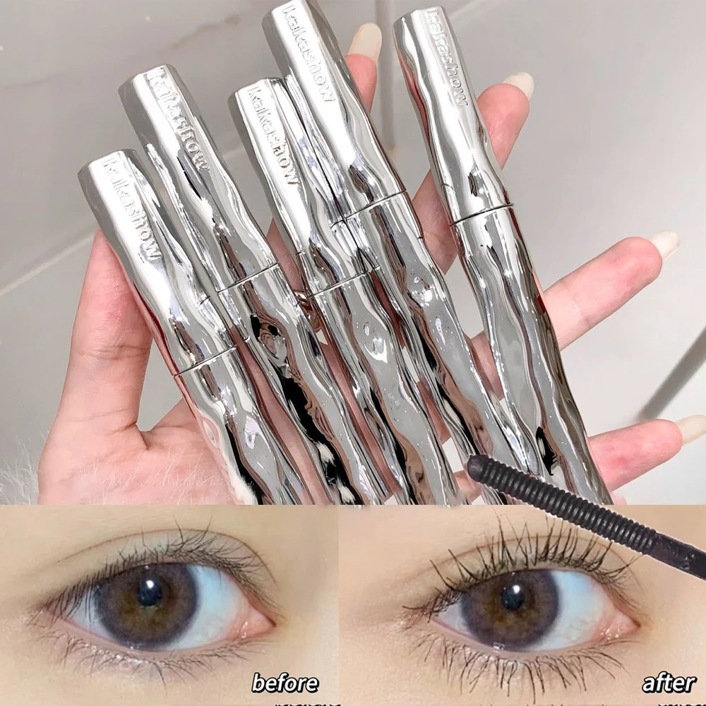 Silver Silk Fiber Lash Mascara Curling Lengthening Slim Eyelash Extension Tint Waterproof Fast Dry Fine Brush Mascara Makeup