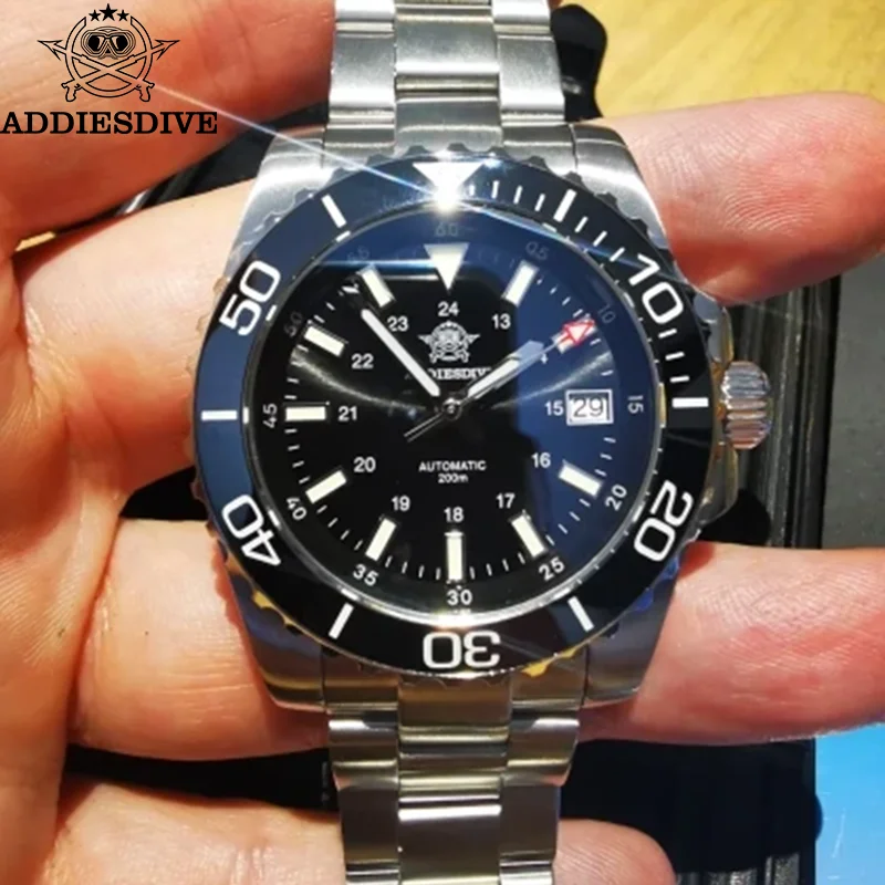 

ADDIESDIVE Mechanical Watches AD2086 Sapphire Glass BGW9/C3 Luminous 200m Waterproof Diver Watch NH35 Business Relogio Masculino