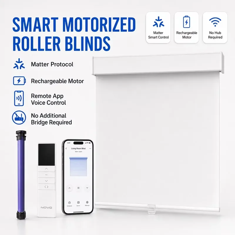 Custom Size Electric Roller Blinds Intelligent Blackout Shade Remote Control for Home Office Window Treatment Factory Direct