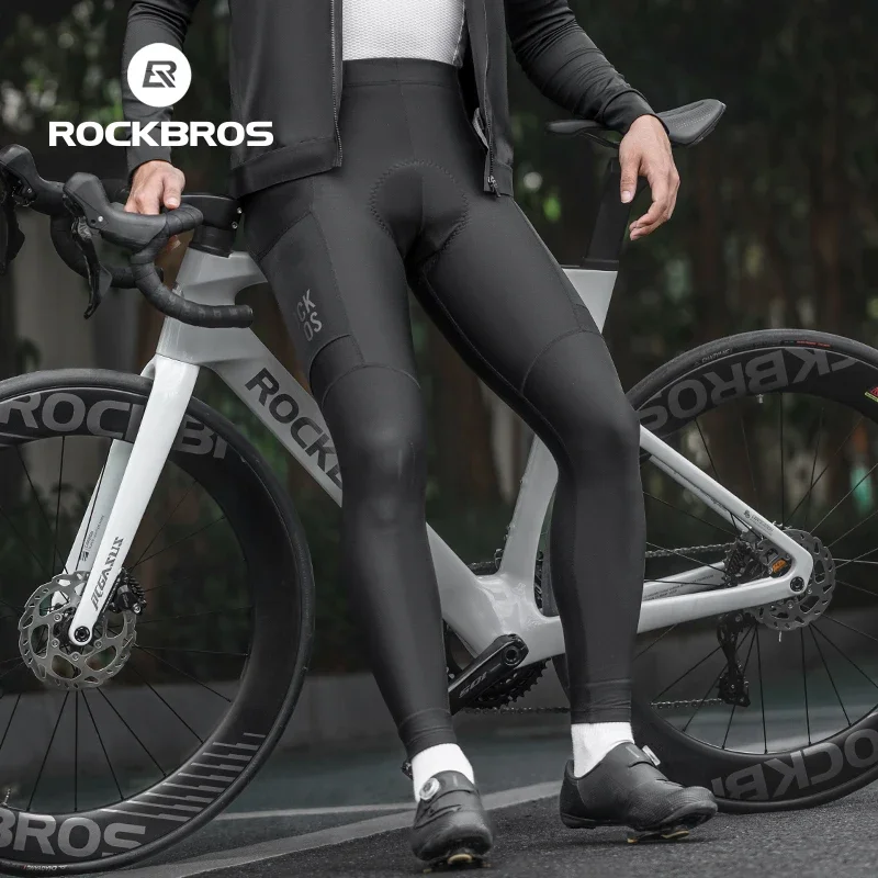 ROCKBROS Cycling Pants Thermal Fleece Riding Leggings Tights Reflective Winter 3D Padded Breathable Mountain Bike Sport Trousers