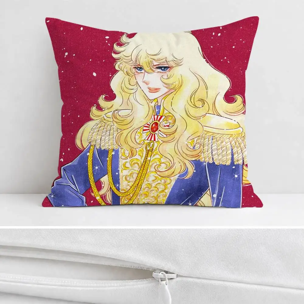 Rose of V-Versailles Lady Oscar Double-sided Printed Square Decorative Cushion Cover for Sofa Living Room Home Decor 3