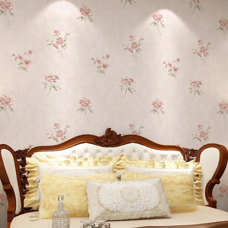 

3D Embossed Flower Wallpaper Rural Style Non-woven Warm Bedroom Living Room Home Background Decoration