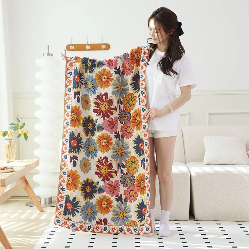 Household Soft Cotton Gauze Bath Towel Absorbent Multi Layer Beach Towel Universal Breathable Baby Blanket Bathroom