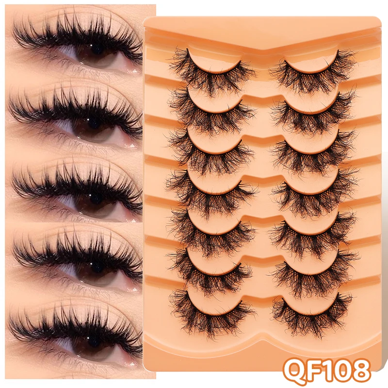 DINGSEN 7 Paar falsche Wimpern, Katzenaugen-Wimpern, Manga-Wimpern, künstliche Nerz-Wimpern, natürliche, lange, geflügelte End-Augen-längige Wimpern – Detail 8