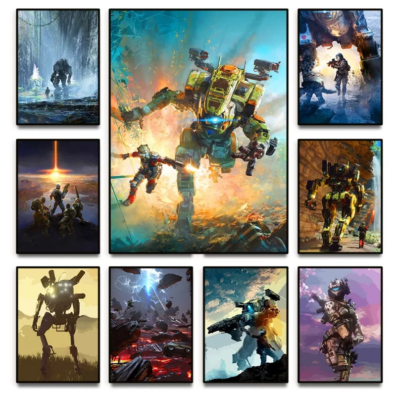 Video Game Titanfall Poster Canvas Painting Art Home Decoration for Kids Game Room Living Room Home Wall Decor Picture Gift