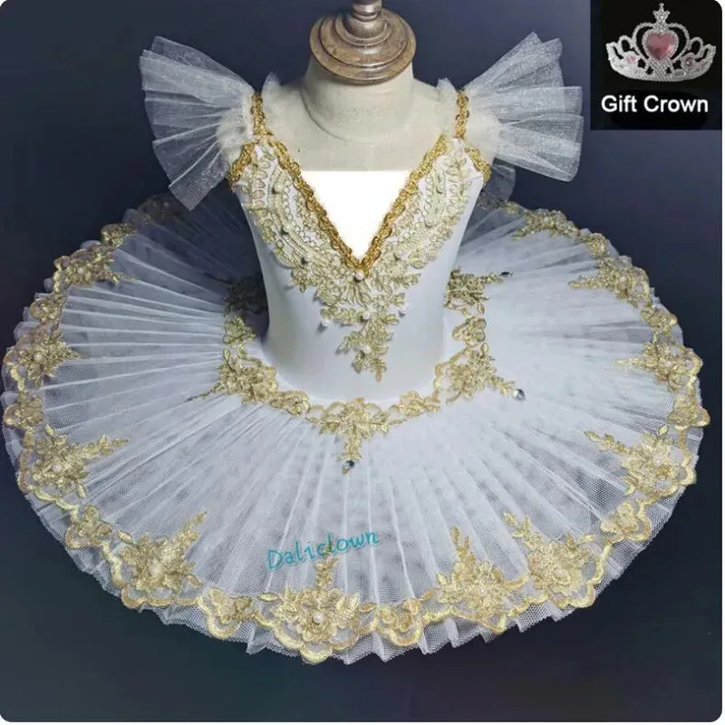

COSda@ Professional Tutu Tulle Dress White Blue Pink Gymnastics Diamond Dance Costume Ballet Leotard Girl Bal