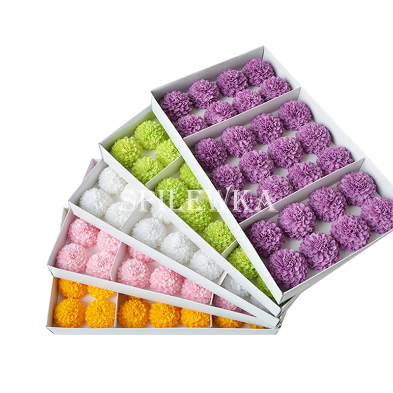 28 Stück Ping-Pong-Chrysanthemen-Pompons, künstliche Gänseblümchen-Blütenköpfe für Hochzeits- und Valentinstagsgeschenke, DIY-Heimdekorationszubehör – Detail 1