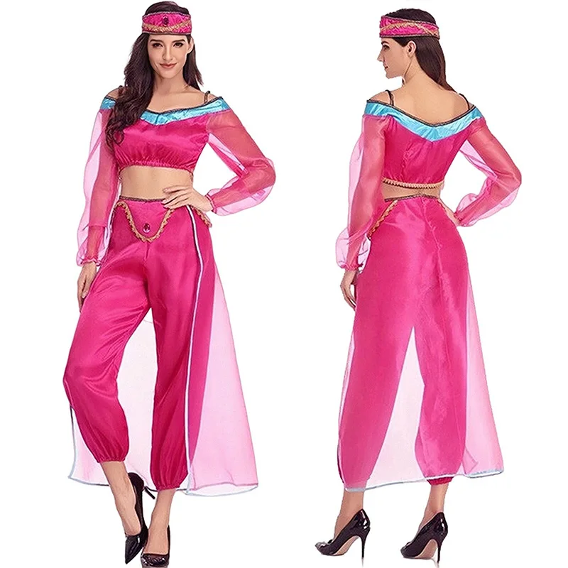 Jasmine Princess Skirt Aladdin Divine Lamp Costume Uniform Halloween Indian Female Regional Dancer Anime Cos Fairy Tales