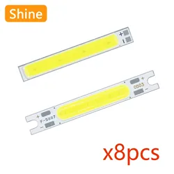 8 stücke led cob bead chip 1w 3w 5w dc3v 9v 12v 15v geeignet für led auto fahrrad taschenlampe wand lampe rohr wartung diy