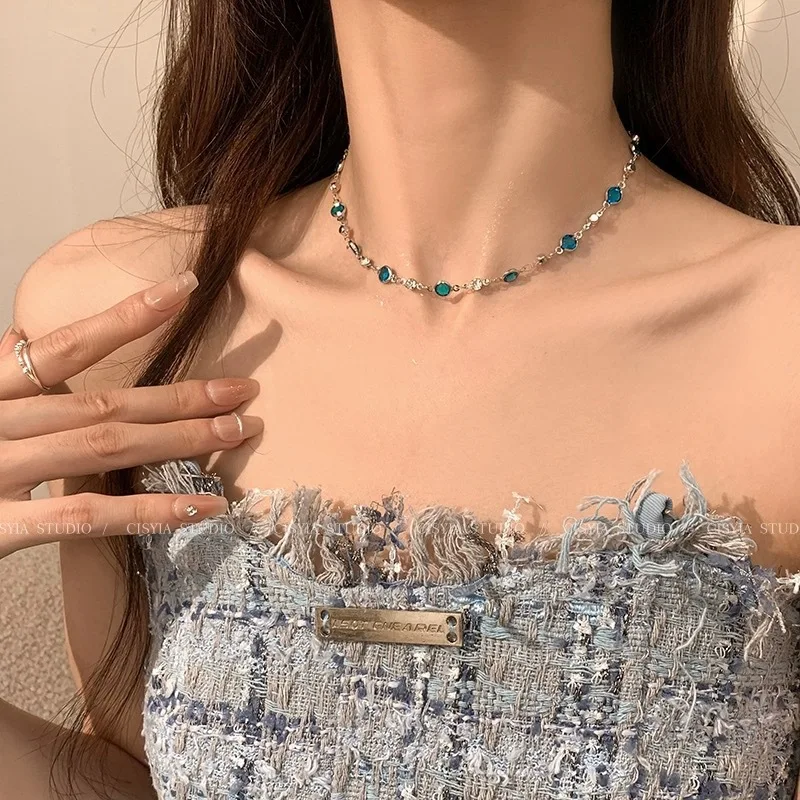 

Luxury Crystal Zircon Butterfly Necklace for Women Elegant Double Layer Clavicle Chain Necklace Party Wedding Jewelry