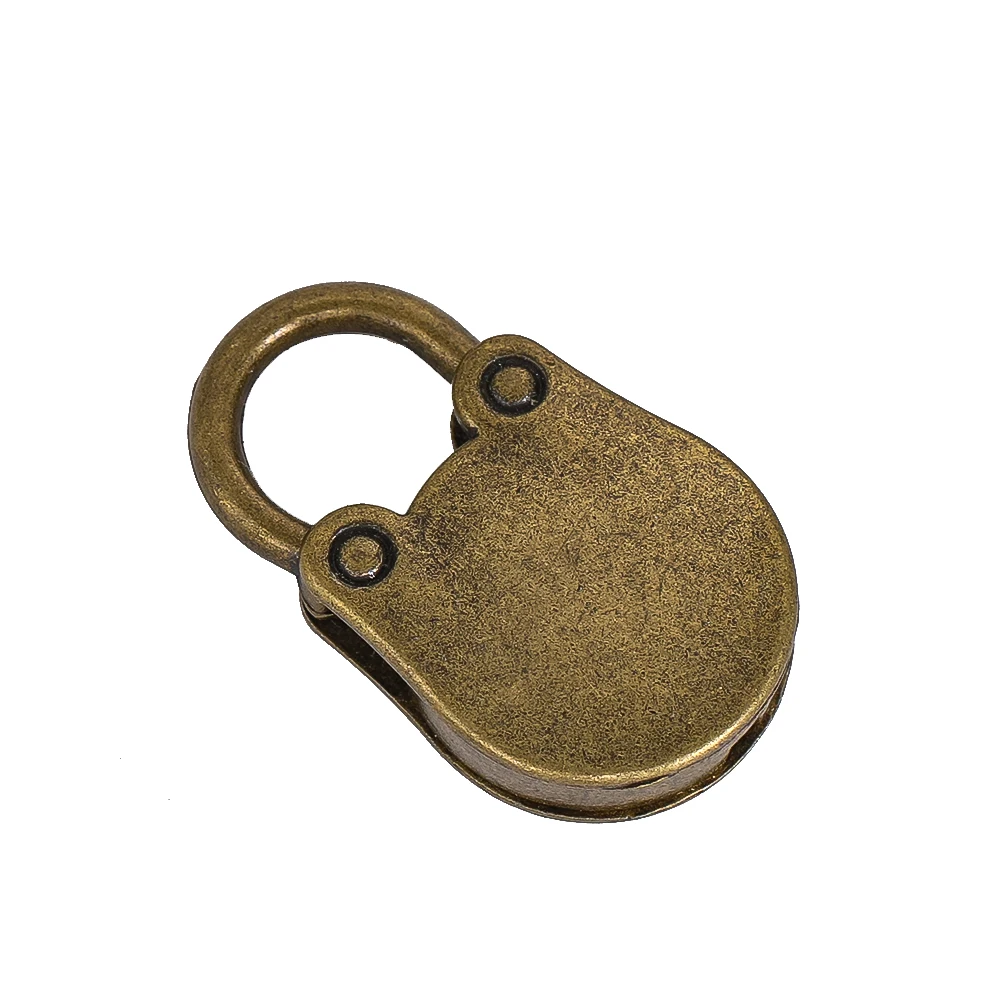 E9 Mini Bronze Antique Padlock Metal Vintage Bear Head Lock with Key for Jewelry Box Cabinet Wooden Storage Case Diary Book Lock