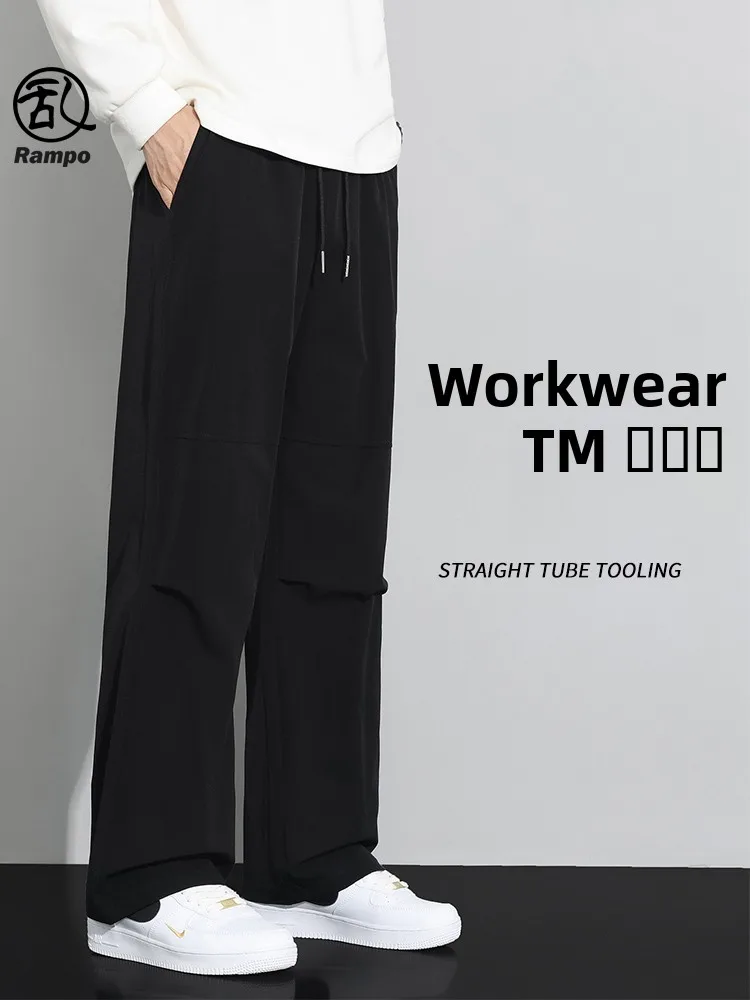 

Оригинальные рабочие брюки Rampo прямого кроя, мужские свободные брюки в стиле ретро, ​​повседневные универсальные длинные брюки, модный бренд