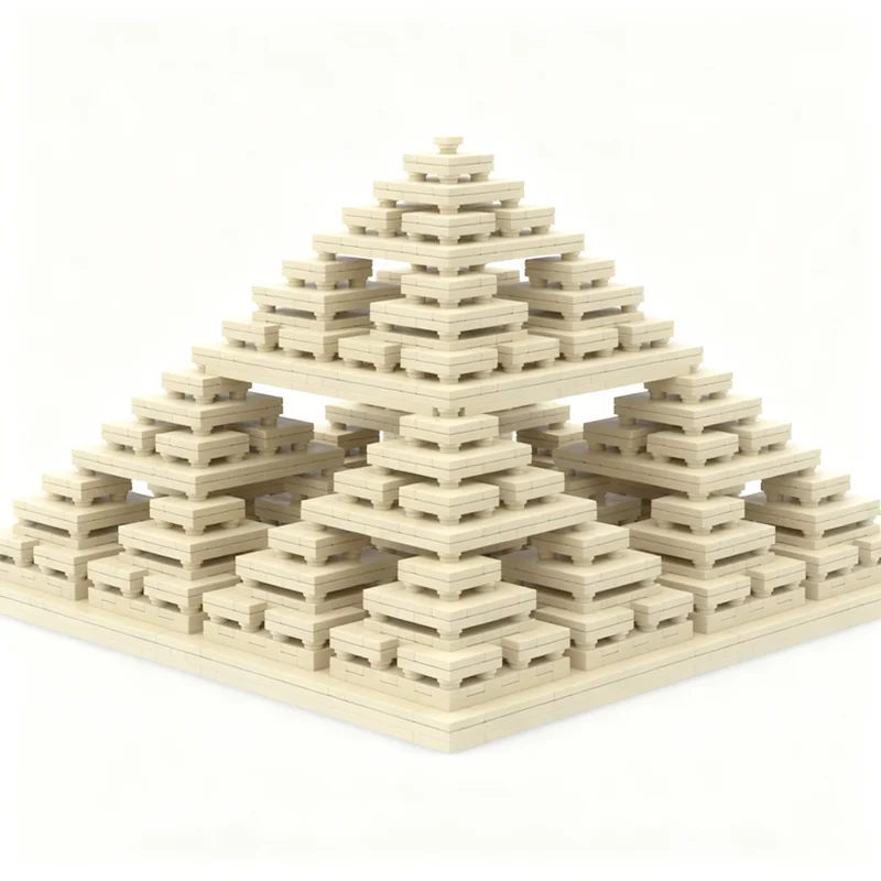 3580pcs MOC Sierpinski Pyramid Extra Large Art Model Building Blocks Architecture Toys Christmas Gifts Education Kids DIY Idea