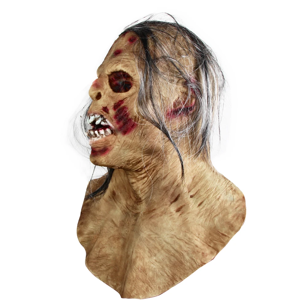 Đáng Sợ Zombie Head Mặt Nạ Cao Su Creepy Halloween Trang Phục Đạo Cụ Kinh Dị Dành Cho Người Lớn Fancy Dress Đảng Trang Trí