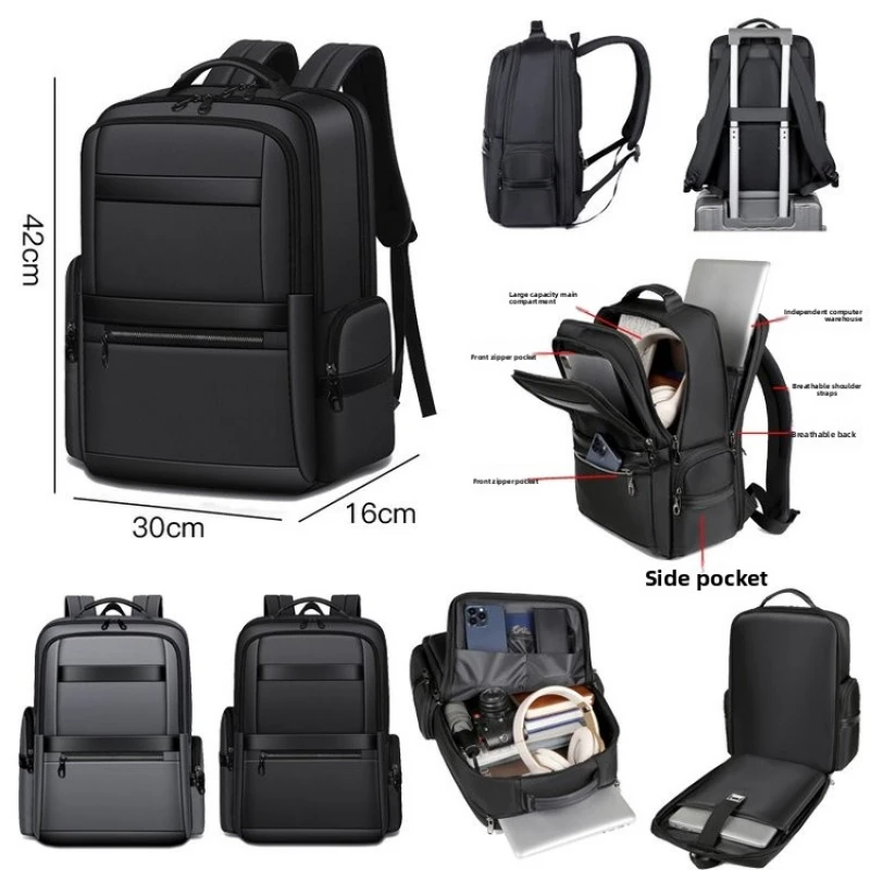 

Вместительный деловой рюкзак для мужчин с множеством карманов, унисекс, сумка для ноутбука, расширяемый рюкзак для студентов и школьников.