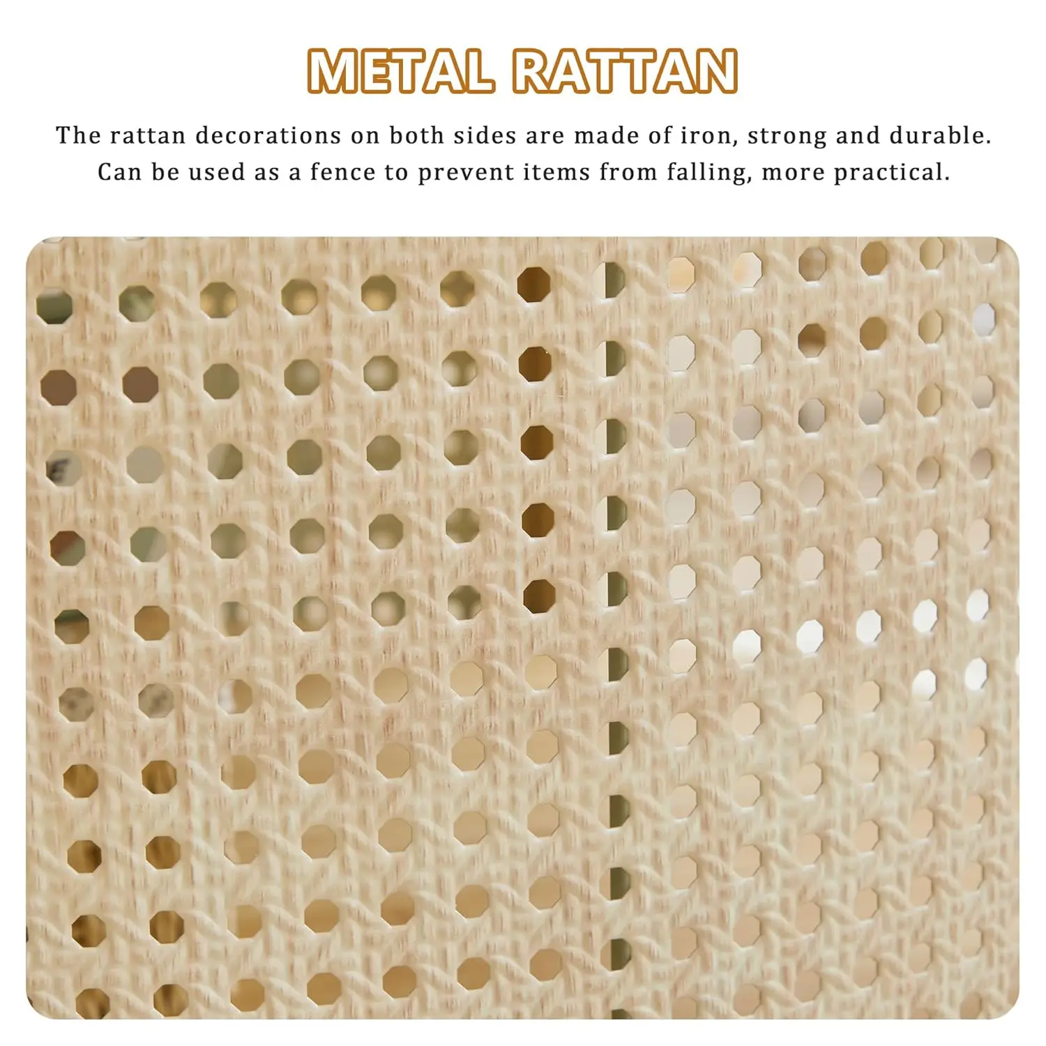 طاولة قهوة مقاس 31.5 بوصة مع ديكور من الروطان المعدني، طاولة قهوة مستديرة مع رف تخزين لغرفة المعيشة، منزل بوهيمي للمزرعة #4