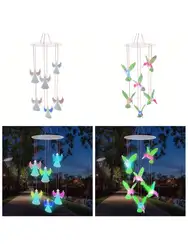 1pc/Set DIY Luminous Diamond Painting Wind Chimes Acrylic Wind Chimes for Window Decoration Hummingbird Diamond Art Wind Chimes
