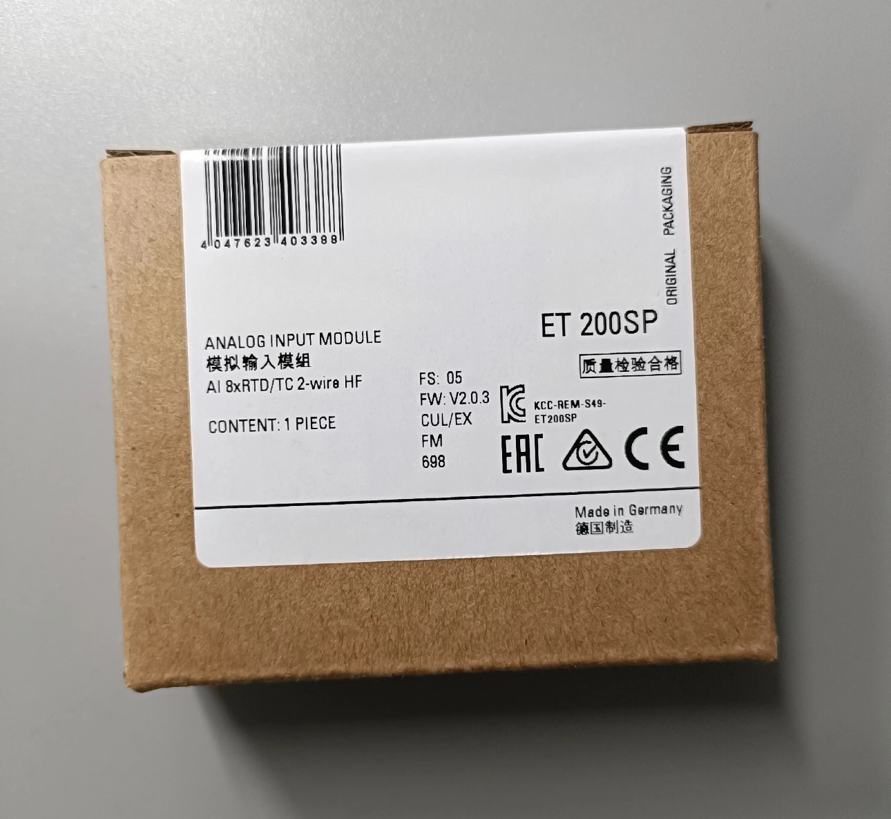 

6ES7134-6JF00-0CA1 Analog Module ET 200SP Analog Input Analog Input Module