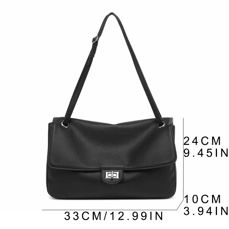Designer-Umhängetaschen mit Klappe und Verschluss für Damen, luxuriöse, weiche PU-Leder-Crossbody-Tasche, klassische Vintage-Damen-Messenger-Tasche 2026 – Detail 1