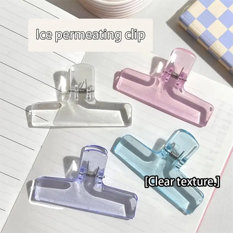 Ins Transparent Binder Clips Kawaii Paperclips File Documents Tickets Clips Bookmarks Index Page Holder Office Binding Supplies