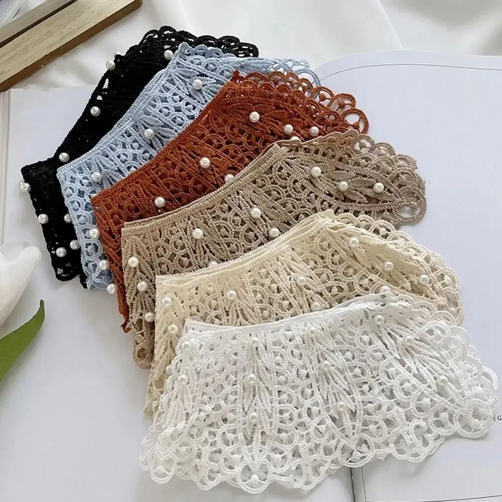 Fashion Accessory Floral Lace Fake Collar Shawl Design Ruffled Trim Detachable Collar Lace Detail False Collar Casual Wear