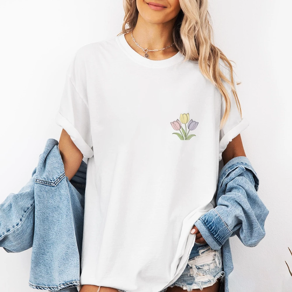 Y2k Bloemenprint Oversized T-shirt Dames 2025, Nieuwe Katoenen T-shirt Botanische Tuin Top Zomer Casual Boheemse Stijl