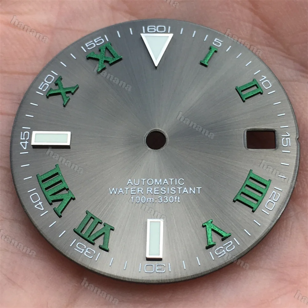 

Светящийся циферблат NH35 с римским ледяным синим зеленым диаметром 29 мм подходит в качестве аксессуара для ремонта часов с механизмом NH35/36.