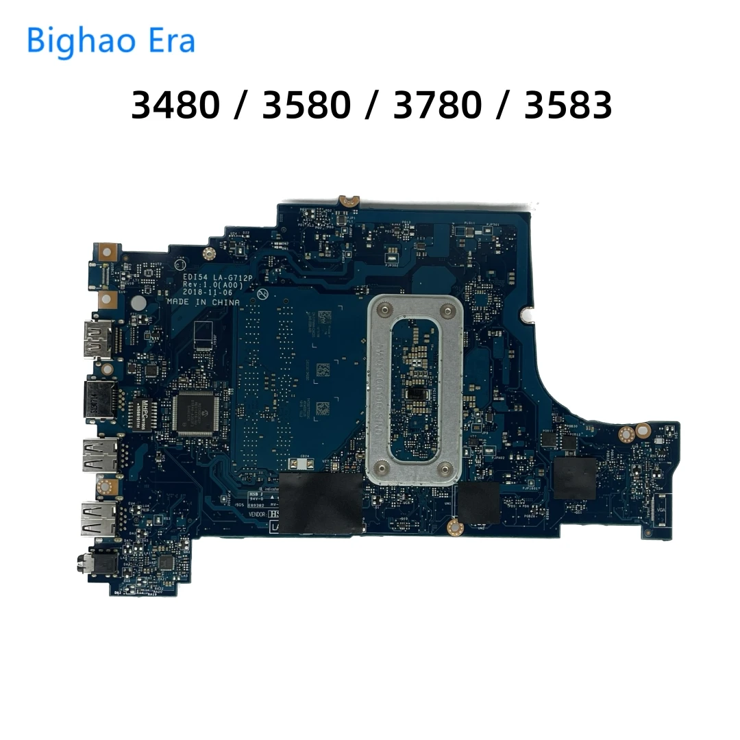 EDI54 LA-G712P For Dell 14 3480 15 3580 3780 3583 Laptop Motherboard With 4205U i3-8145U i5-8265U i7-8565U CPU UMA DDR4 0VFMW4