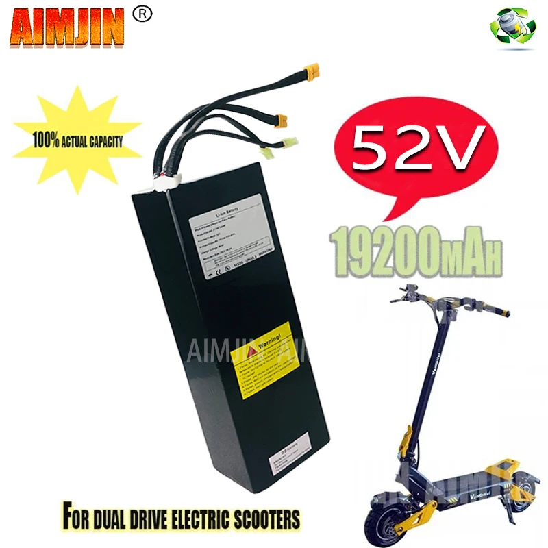 

52V 19.2Ah 14S4P 21700 Li-ion Battery Pack Dual Port Fast Charging Suitable For Dual Drive Electric Scooters