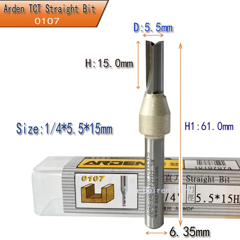 Arden TCT Straight Bit 1/4