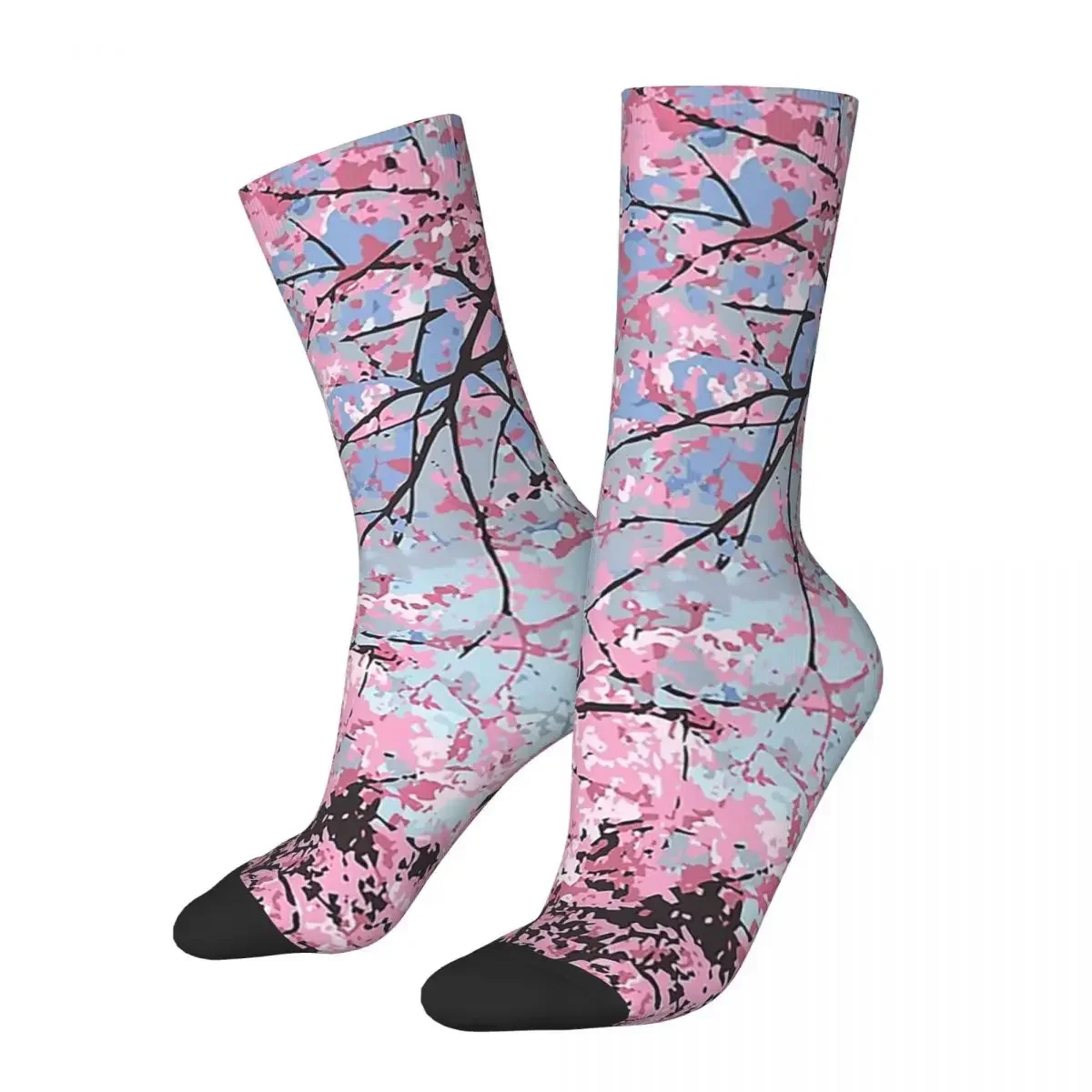 

Cherry Blossoms Socks Harajuku Sweat Absorbing Stockings All Season Long Socks Accessories for Unisex Birthday Present