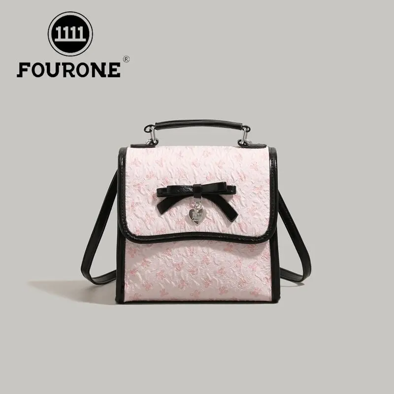 

Simple Bow Print Backpack Women 2025 New Student Class Bagpack Versatile Single-shoulder Bag Fashion Water Repellent Package
