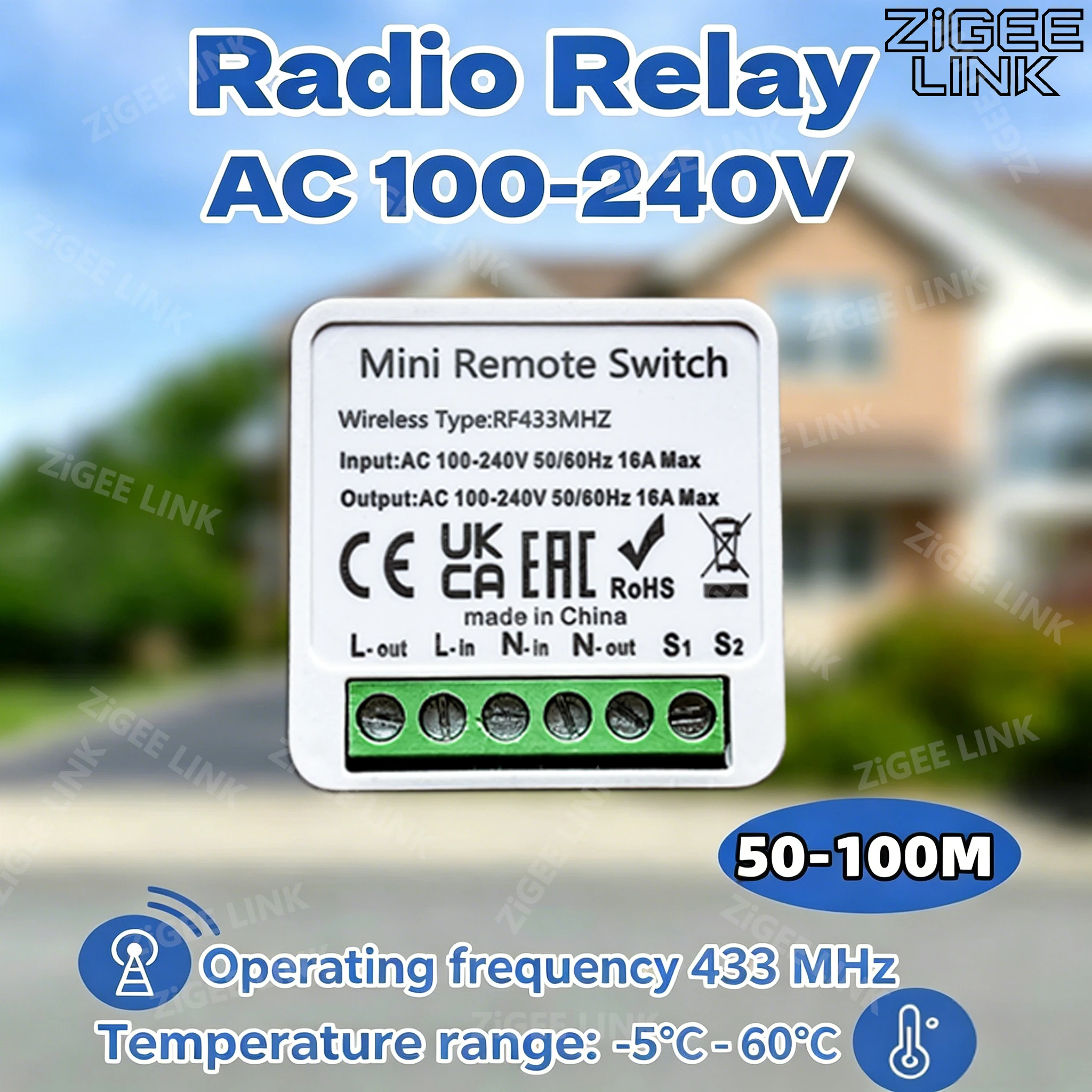 

16A Relay Receiver Smart Switch Mini DIY Wireless Remote Control Light Switches RF 433MHz Automation Module for Home Led Lamp