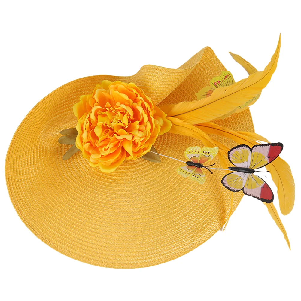 

Handmade Headgear Women Headpiece Fascinators for Tea Party Butterfly Manual Exaggerated Headband Hat Fabric Elegant Headwear