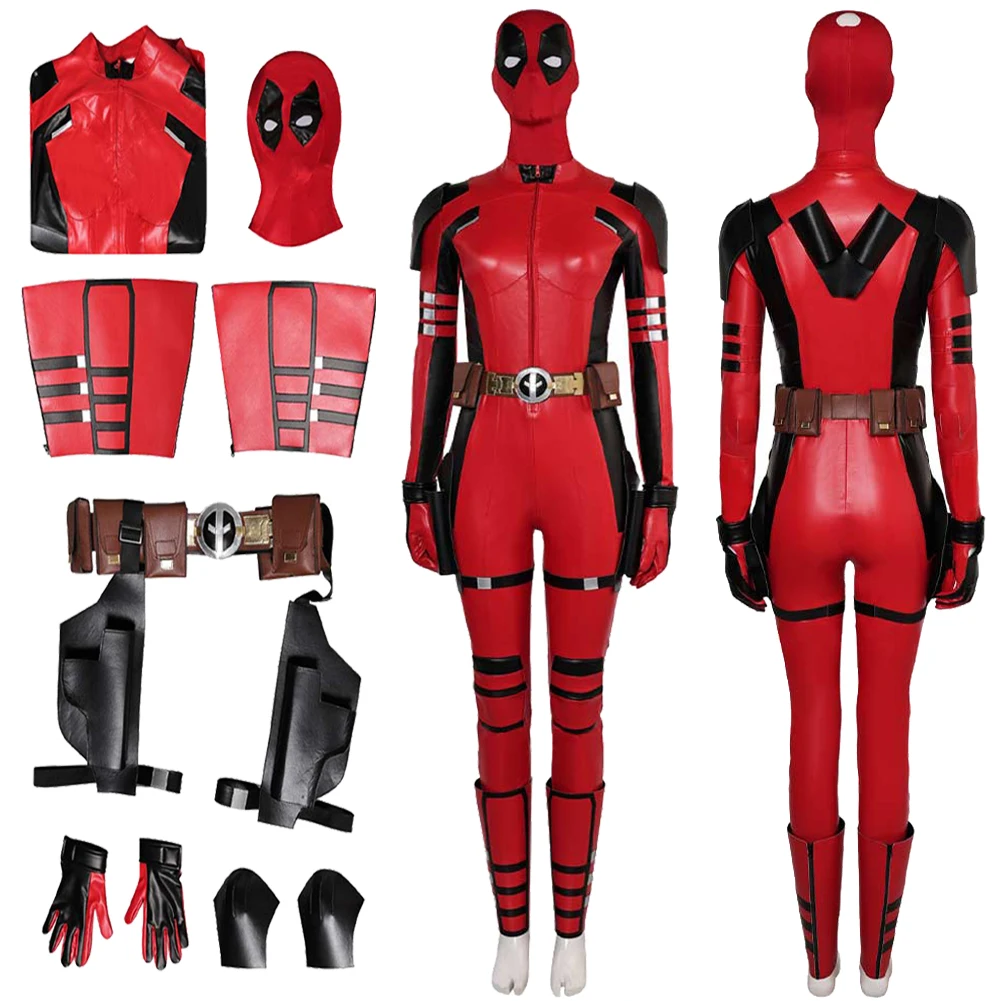 Lady Death Cosplay 2018 Wade Wilson Fantasia Costume Super Villain Death Cosplay Mask Jumpsuit Disguise For Women Adult